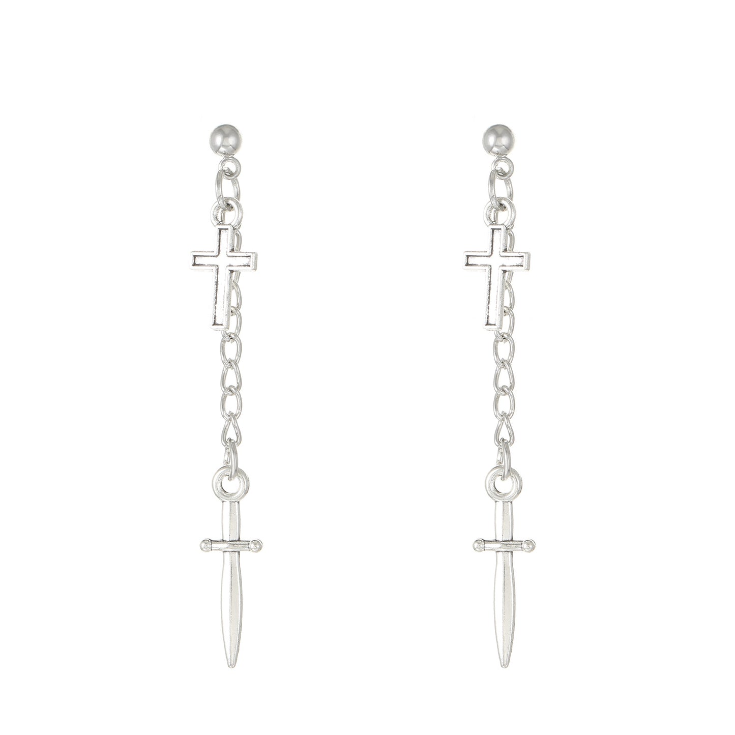 1 Pair Streetwear Geometric Cross Plating Alloy Drop Earrings