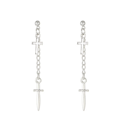 1 Pair Streetwear Geometric Cross Plating Alloy Drop Earrings