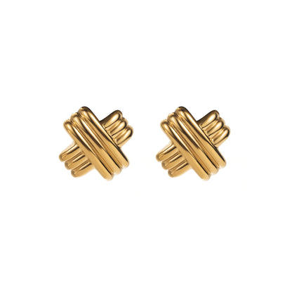 1 Pair Simple Style Geometric Plating Alloy Ear Studs