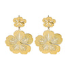 1 Pair Vintage Style Flower Plating Hollow Out Stainless Steel Titanium Steel 18k Gold Plated Drop Earrings