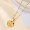 Sweet Letter Stainless Steel Copper Plating Inlay Zircon 18k Gold Plated Pendant Necklace