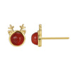 1 Pair Cute Simple Style Classic Style Snowman Deer Plating Inlay Copper Agate Zircon 18k Gold Plated Ear Studs