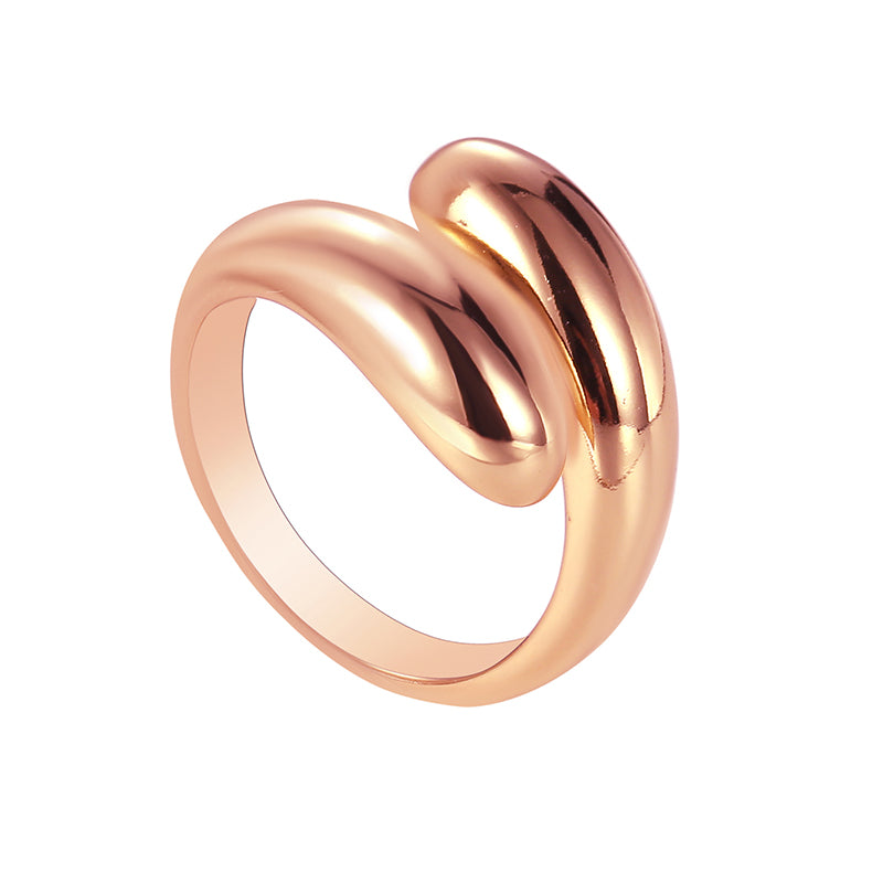 Simple Style Classic Style Commute Solid Color Copper 18k Gold Plated Rose Gold Plated White Gold Plated Open Rings In Bulk