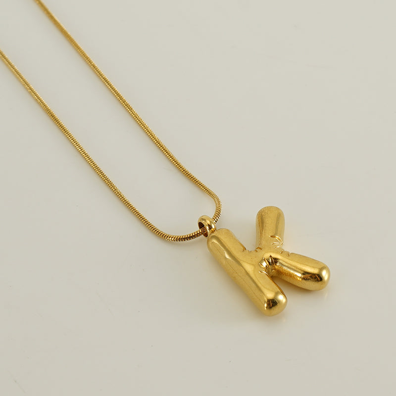 Casual Classic Style Letter Stainless Steel Polishing Plating 18k Gold Plated Pendant Necklace