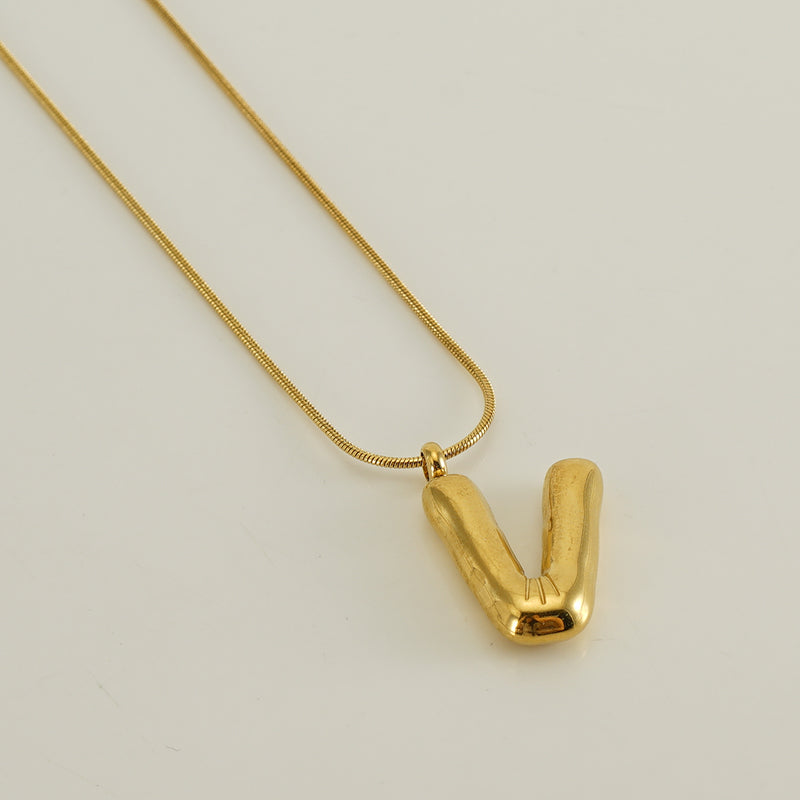 Casual Classic Style Letter Stainless Steel Polishing Plating 18k Gold Plated Pendant Necklace