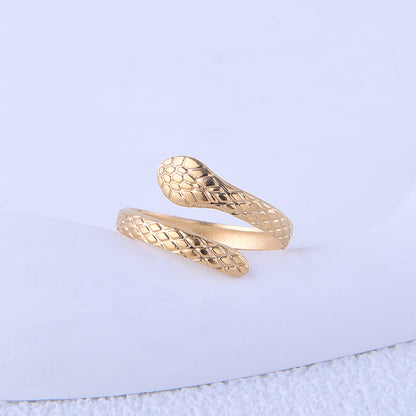 Ig Style Cool Style Snake Stainless Steel Plating 18k Gold Plated Open Rings