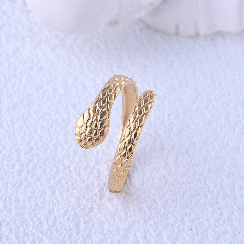 Ig Style Cool Style Snake Stainless Steel Plating 18k Gold Plated Open Rings