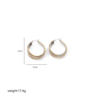 1 Pair Vintage Style Simple Style Irregular Circle Plating Stainless Steel 18K Gold Plated Earrings