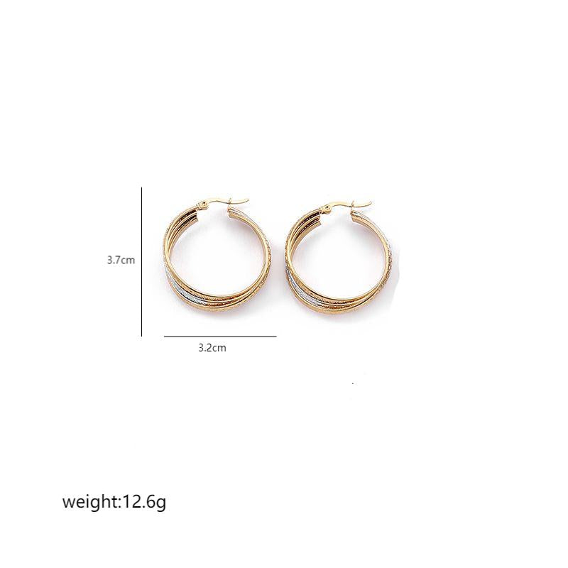 1 Pair Vintage Style Simple Style Irregular Circle Plating Stainless Steel 18K Gold Plated Earrings