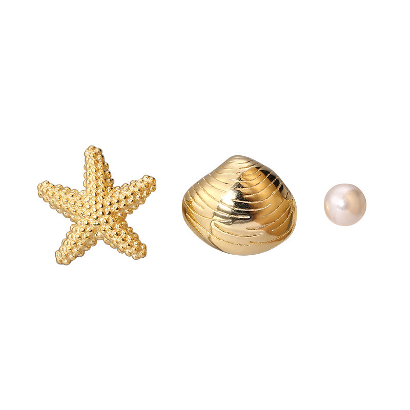 1 Pair Simple Style Korean Style Starfish Sterling Silver Gold Plated Silver Plated Ear Studs