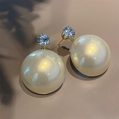 1 Pair Simple Style Solid Color Imitation Pearl Ear Studs