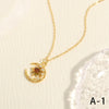 Simple Style Star Moon Copper Plating Inlay Zircon 18k Gold Plated Pendant Necklace