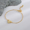 Basic Heart Shape Copper Plating 18k Gold Plated Bracelets