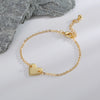 Basic Heart Shape Copper Plating 18k Gold Plated Bracelets