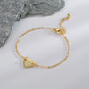 Basic Heart Shape Copper Plating 18k Gold Plated Bracelets