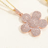 Elegant Simple Style Flower Butterfly Copper Plating Inlay Zircon 14k Gold Plated White Gold Plated Pendant Necklace