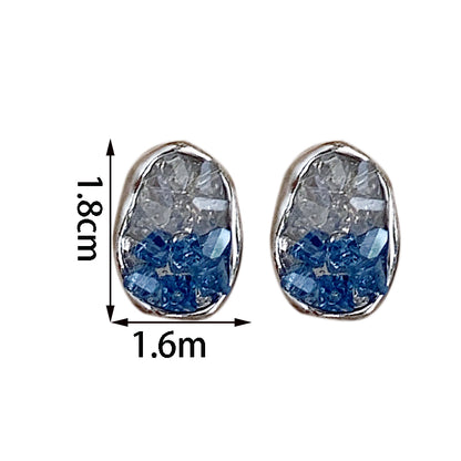 1 Pair Simple Style Classic Style Round Inlay Alloy Artificial Rhinestones White Gold Plated Gold Plated Ear Studs