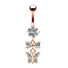 Elegant Luxurious Shiny Moon Butterfly Stainless Steel Alloy Plating Inlay Rhinestones Zircon Rose Gold Plated White Gold Plated Gold Plated Belly Ring