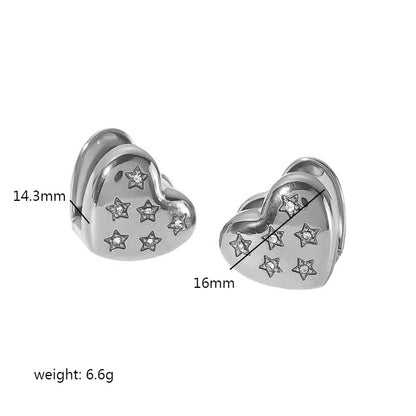 1 Pair Simple Style Heart Shape Polishing Plating Stainless Steel 18k Gold Plated Ear Studs