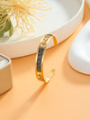 Simple Style Classic Style Color Block Stainless Steel Plating Inlay Zircon 18k Gold Plated Bangle