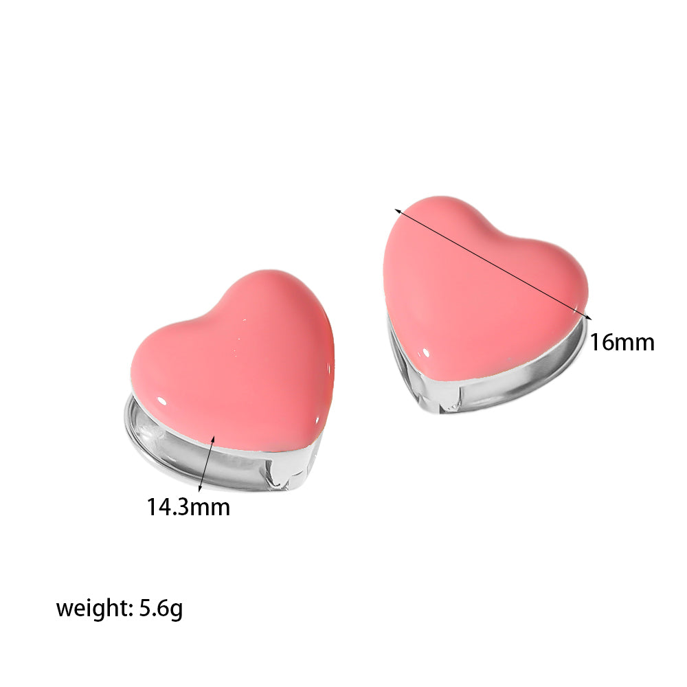 1 Pair Retro Heart Shape Plating Stainless Steel 18k Gold Plated Ear Studs