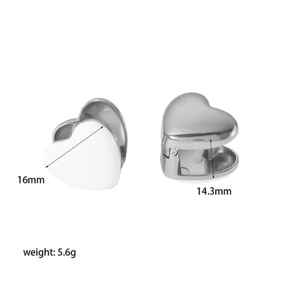 1 Pair Simple Style Heart Shape Polishing Plating Stainless Steel 18k Gold Plated Ear Studs