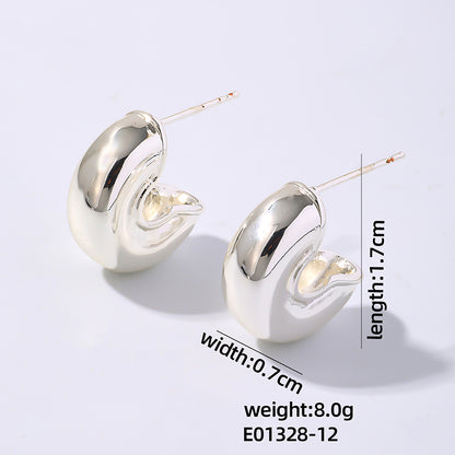 1 Pair Retro Simple Style Geometric Heart Shape Plating Copper Ear Studs