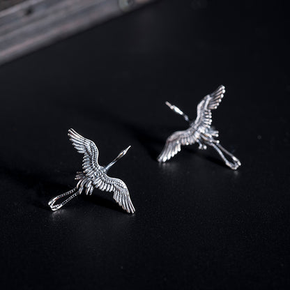 1 Pair Simple Style Crane Alloy Ear Studs