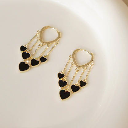 1 Pair Elegant Dog Sector Plating Inlay Alloy Rhinestones 14k Gold Plated Drop Earrings