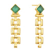 1 Pair Vintage Style Vacation Round Rhombus Enamel Plating Inlay Copper Zircon 18k Gold Plated Drop Earrings