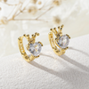 1 Pair Sweet Simple Style Heart Shape Plating Inlay Copper Zircon 18k Gold Plated Ear Studs