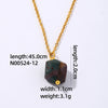 Wholesale Simple Style Geometric Rhombus Stainless Steel Natural Stone Plating Chain Pendant Necklace