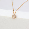 Simple Style Heart Shape Stainless Steel Plating Inlay Zircon 18k Gold Plated Pendant Necklace