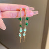 1 Pair Sweet Tassel Flower Butterfly Inlay Imitation Pearl Alloy Rhinestones Drop Earrings