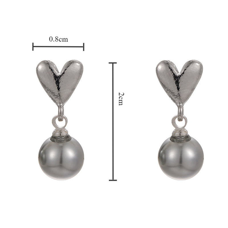 1 Pair Elegant Solid Color Plating Alloy White Gold Plated Drop Earrings