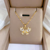 Simple Style Butterfly Titanium Steel Copper Gold Plated Zircon Pendant Necklace In Bulk