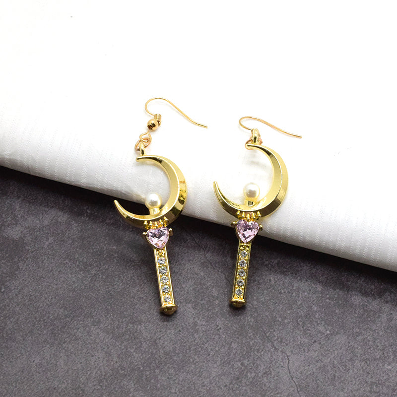 1 Pair Cute Simple Style Heart Shape Inlay Alloy Zircon Drop Earrings