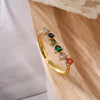 Simple Style Leaves Copper Plating Inlay Zircon 18k Gold Plated Open Rings