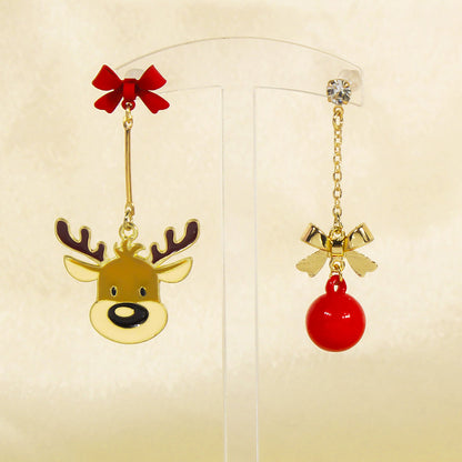 1 Pair Cute Sweet Commute Santa Claus Elk Irregular Alloy Drop Earrings