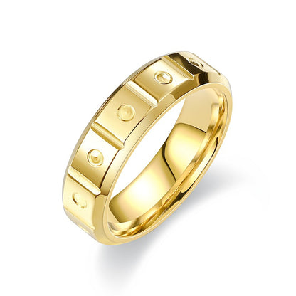 Casual Hip-hop Solid Color Titanium Steel Plating 18k Gold Plated Men's Rings