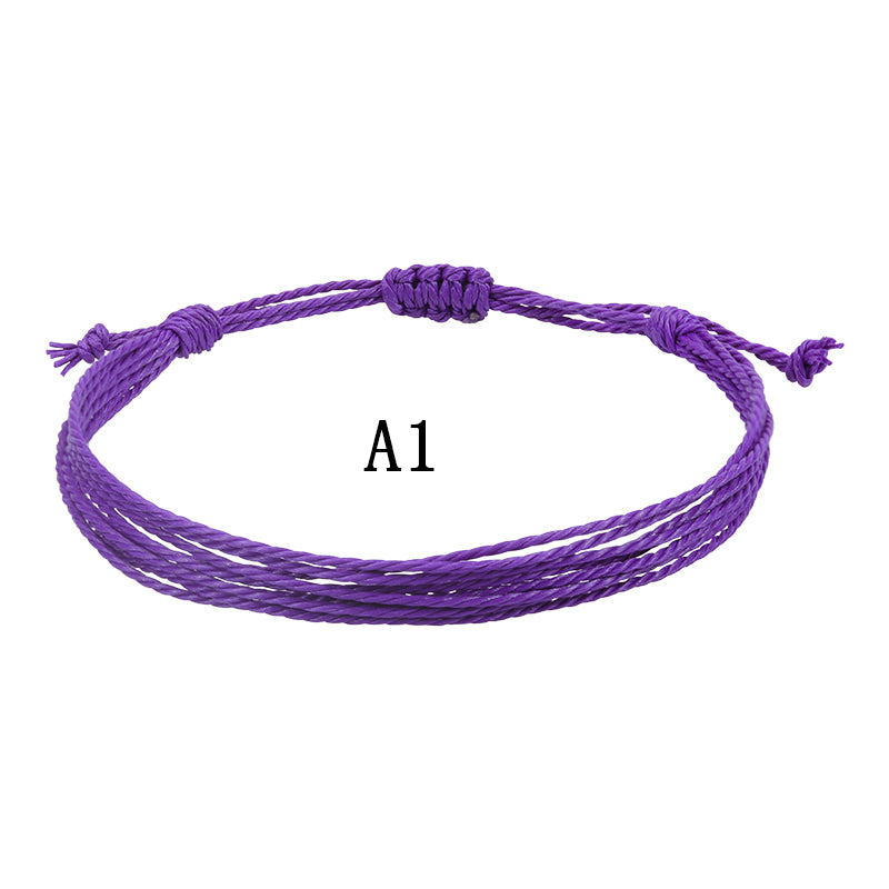 Ethnic Style Waves Wax Line Knitting Unisex Bracelets