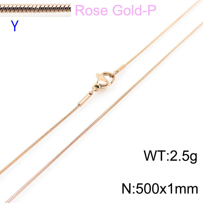 Wholesale Classic Style Solid Color Titanium Steel Chain Necklace