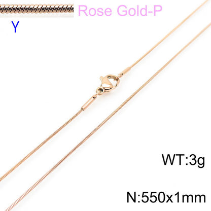 Wholesale Classic Style Solid Color Titanium Steel Chain Necklace