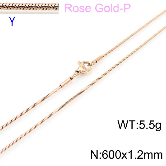 Wholesale Classic Style Solid Color Titanium Steel Chain Necklace