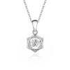 Simple Style Solid Color Sterling Silver Inlay Moissanite Zircon Pendant Necklace