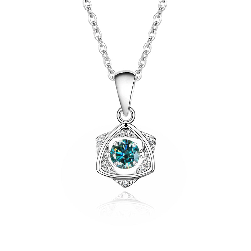 Simple Style Solid Color Sterling Silver Inlay Moissanite Zircon Pendant Necklace