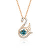 Simple Style Swan Sterling Silver Inlay Moissanite Zircon Pendant Necklace