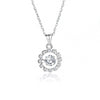 Simple Style Solid Color Sterling Silver Inlay Moissanite Zircon Pendant Necklace