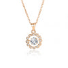 Simple Style Solid Color Sterling Silver Inlay Moissanite Zircon Pendant Necklace