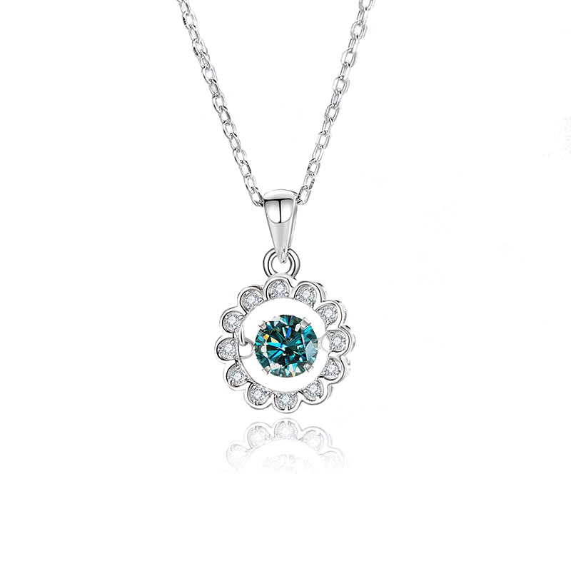 Simple Style Solid Color Sterling Silver Inlay Moissanite Zircon Pendant Necklace